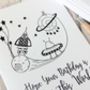Out Of This World, Illustrated Happy Birthday Card, thumbnail 2 of 2