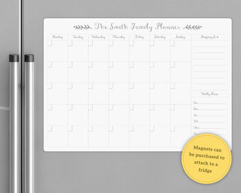 Personalised Whiteboard Monthly Family Organiser, 6 of 8