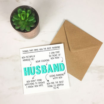 Personalised 'Things That Make You Husband' Card, 3 of 4