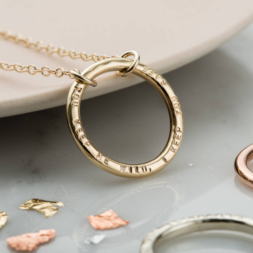 Personalised 9ct Gold Full Circle Necklace By Posh Totty Designs