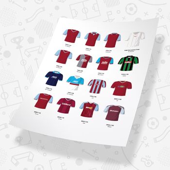 Villa Classic Retro Kits Team Print, 4 of 4