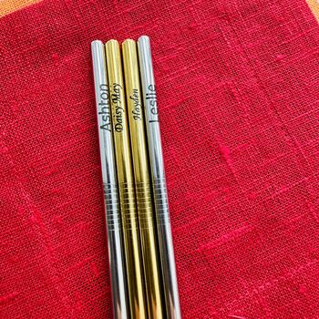 Luxury Reusable Personalised Metal Straw, 2 of 11