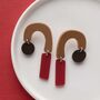 Sterling Silver Toffee Geometric Stack Stud Earrings, thumbnail 3 of 5