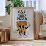 Eat More Pizza Retro Print, thumbnail 1 of 6