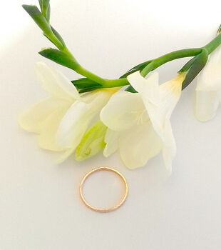 Dainty Hammered Solid Gold Band, 7 of 10