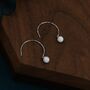 Sterling Silver White Opal Bead Dangle Earrings, thumbnail 4 of 10