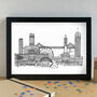 Brisbane Skyline Travel Art Print Unframed, thumbnail 2 of 5