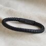 Men's Personalised Leather Bracelet With Matt Clasp, thumbnail 2 of 11