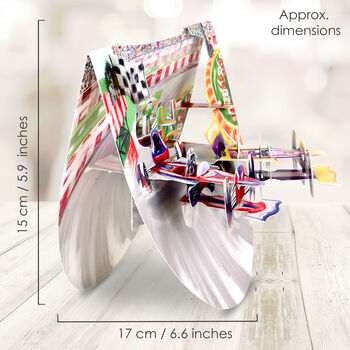 Motor Racing 3D Pop Up Greetings Card, 6 of 6