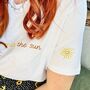Embroidered 'Here Comes The Sun' T Shirt, thumbnail 1 of 12