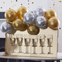 Gold Drinks Stand With Gold And Silver Balloons Christmas Party, thumbnail 1 of 2