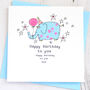 Personalised Elephant Birthday Card, thumbnail 1 of 2