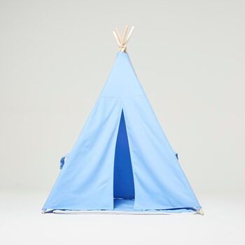 Blue Teepee Set With Floor Mat, 3 of 4