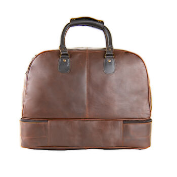 Personalised Leather Holdall With Shirt Compartment, 7 of 12