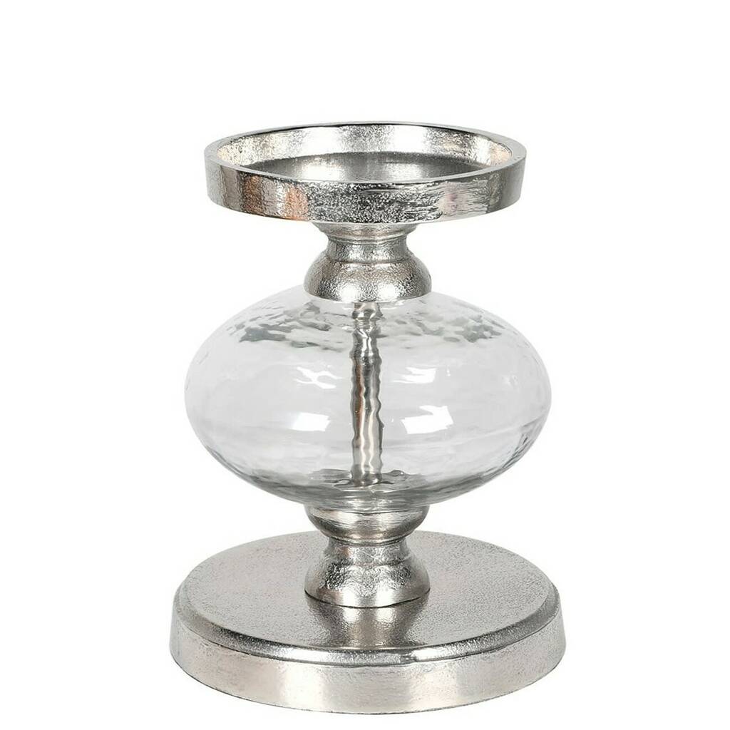 Silver And Glass Candle Holder By Ella James