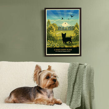 Yorkshire Terrier In A Summer Park. Limited Edition Dog Print, 2 of 8