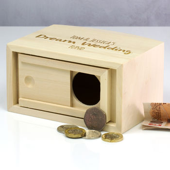 Personalised Dream Wedding Fund Money Box, 2 of 2