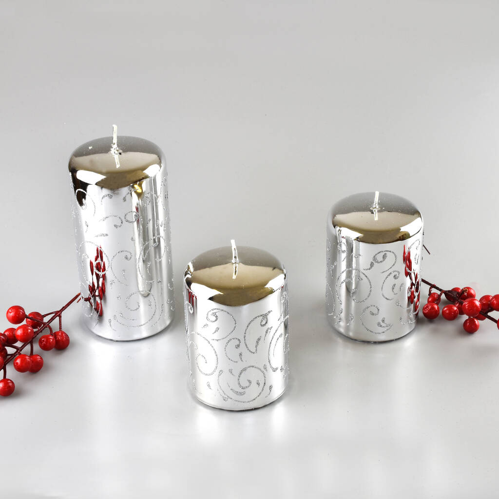 Silver Sparkling Candles By G Decor By G Decor