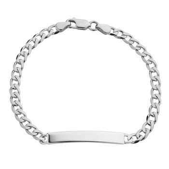 Sterling Silver Chain Identity Bracelet, 4 of 7