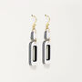 Pearlescent White And Black Rectangle Earrings, thumbnail 5 of 7