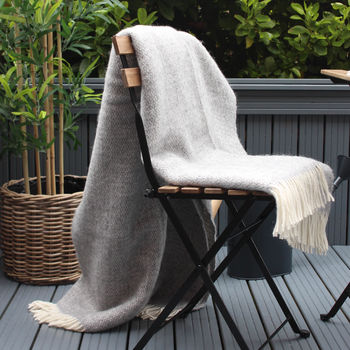 Grey And Cream Wool Throw, 5 of 6