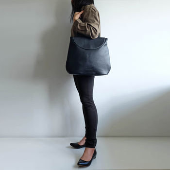 Two Way Black Leather Backpack And Shoulder Bag, 3 of 12