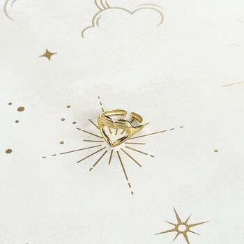 Love Sign Gold Plated Ring, 3 of 5