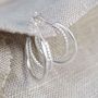 Sterling Silver Twist And Shout Stud Hoops, thumbnail 5 of 6