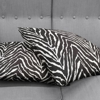Soft Cushion Cover With Black Zebra Pattern, 4 of 7