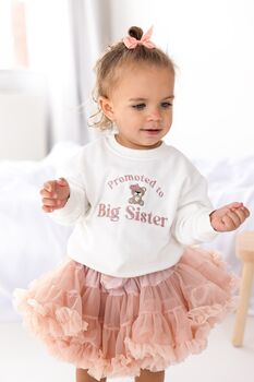 Promoted To Big Sister Embroidered Bear Sweatshirt Jumper, 2 of 7