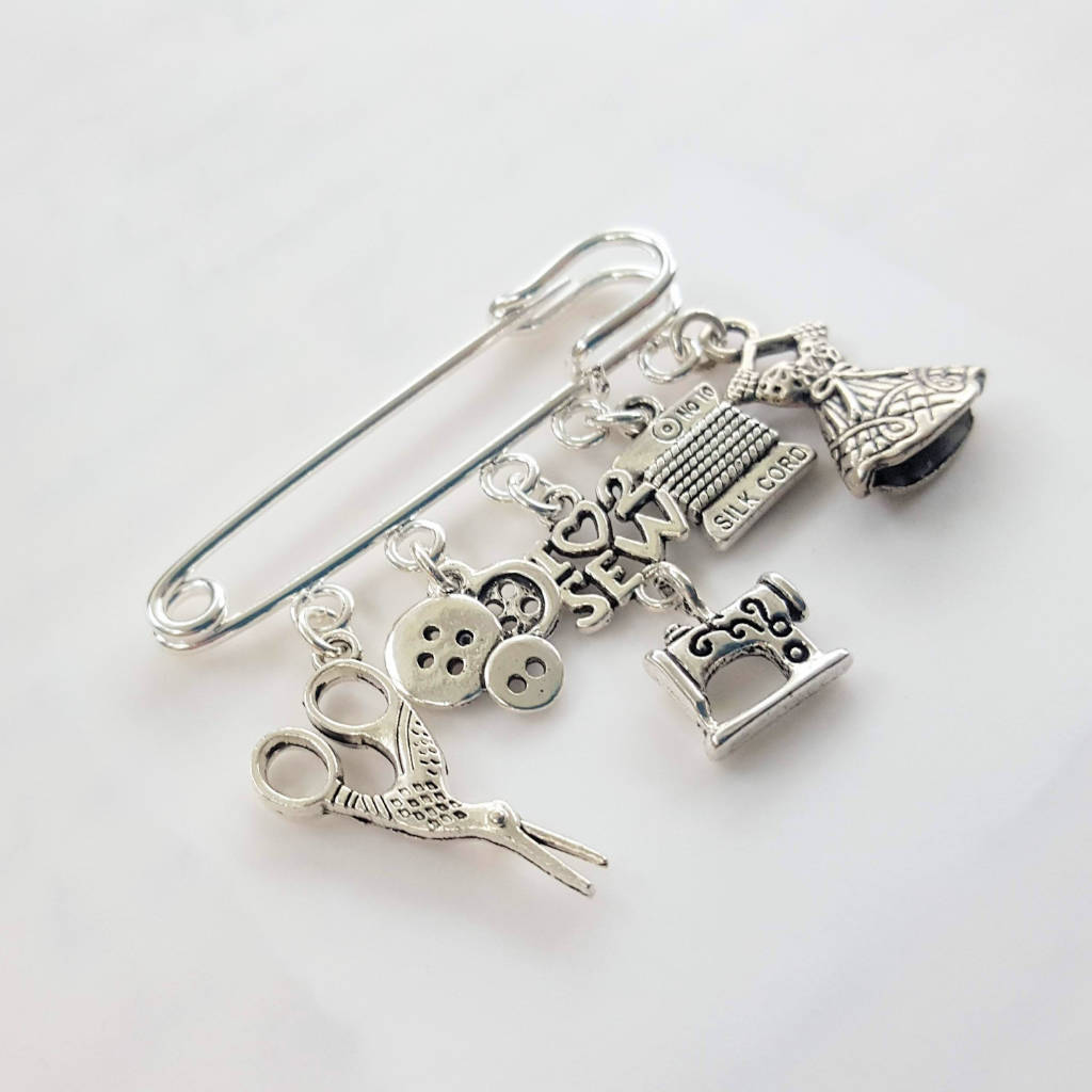 personalised sewing diva brooch by zamsoe