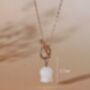Silver White Jade Lily Of The Valley Toggle Necklace, thumbnail 7 of 12