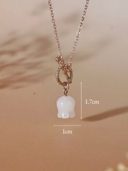 Silver White Jade Lily Of The Valley Toggle Necklace, 7 of 12