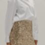 Gloria Kelly Gold Mini Skirt, thumbnail 3 of 6