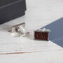 Personalised Leather Cuff Links, thumbnail 2 of 4
