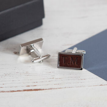 Personalised Leather Cuff Links, 2 of 4