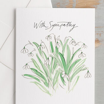 'With Sympathy' Snowdrops Bereavement Card, 3 of 3