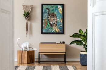 Jaguar In The Gold And Green Jungle Wall Art Print, 3 of 6