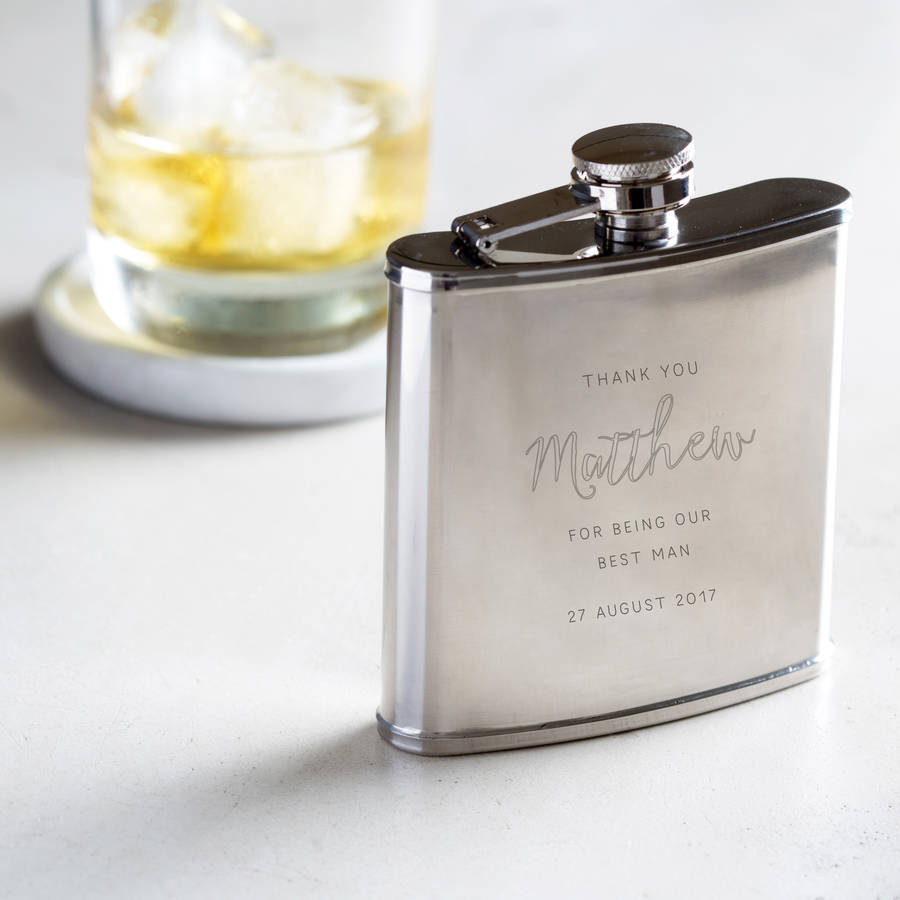 personalised engraved best man hip flask by twenty-seven ...