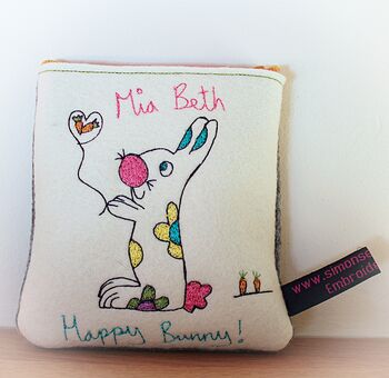 Bunny Rabbit Purse, Personalised, Easter Gift, 5 of 9