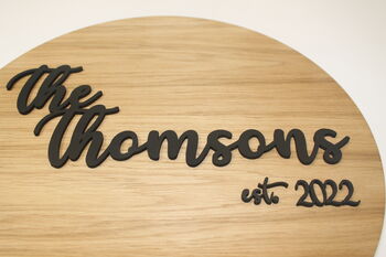 Circular Wood Wedding Guestbook Modern Style, 8 of 9