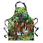 Wild Cat Tiger Floral Luxury Cotton Handmade Apron, thumbnail 1 of 7