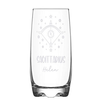 Personalised Engraved Star Sign Hi Ball Glass, 11 of 12