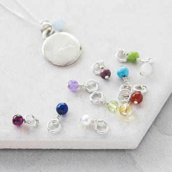 Silver Birthstone Heart Charm Necklace, 4 of 8