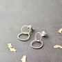 Sterling Silver Linked Rings Stud Earrings, thumbnail 1 of 9