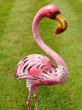 Metal Flamingo Garden Bird Statue, 2 of 3