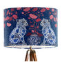 Chinoiserie Leopard Twins On Blue Lampshade, thumbnail 5 of 5