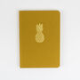Pineapple Hardback Notebook In Mustard Yellow Fabric, thumbnail 6 of 8