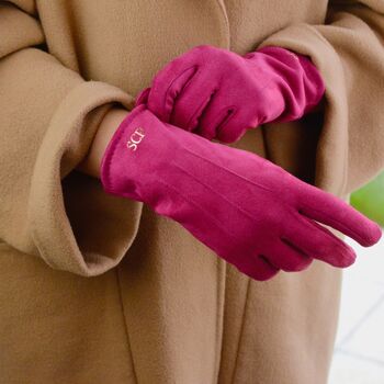 Personalised Monogrammed Suedette Gloves, 5 of 9