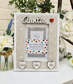 Personalised Auntie Aunt Photo Frame Birthday Gift, 4 of 9